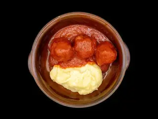 Porpette al sugo con purè