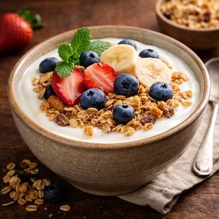 Yogurt greco con Muesli e frutta fresca