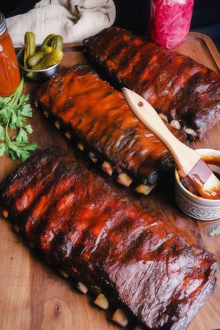 American ribs porzione intera con contorno di patate al forno per 2/3 pers.
