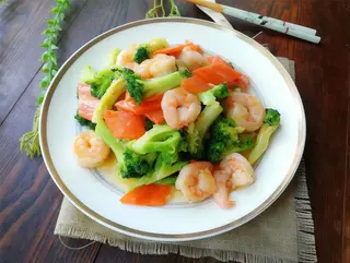 Gamberi con verdure