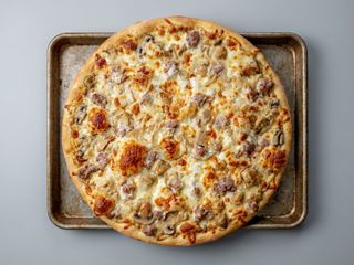 Funghi, salsiccia e mozzarella - 1/4 teglia