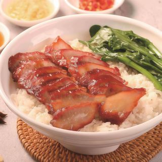20. Riso bianco con char siu carne di maiale alla cantonese