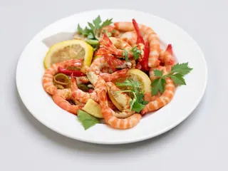 Gamberi in salsa wasabi e limone