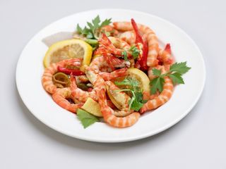 Gamberi in salsa wasabi e limone