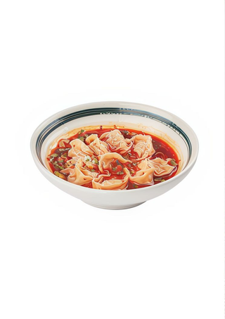 Wonton di maiale condito con salsa piccante
