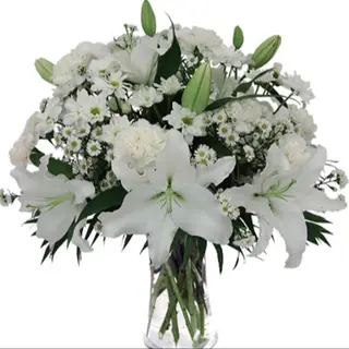 Bouquet di Lilium bianchi e Margherita bianca
