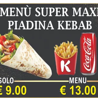 Menù Super Maxi Piadina Kebab