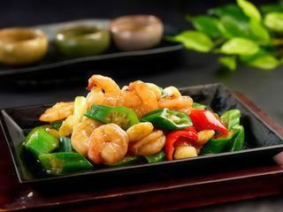 Gamberi alla piastra/铁板虾
