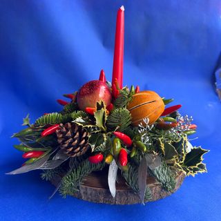 Centrotavola con tronco vero