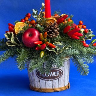 Cestino flower natalizio piccolo