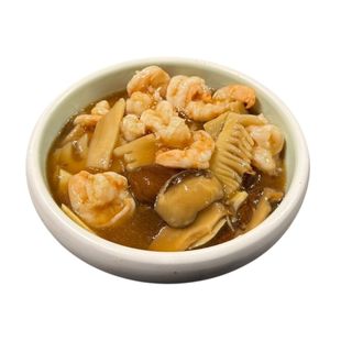 197-Gamberi con bambu e funghi