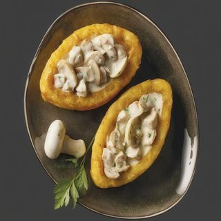 BARCHETTE DI PATATE CON SALSA DI GAMBERI 4PZ