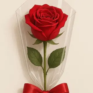 Rosa rossa in busta