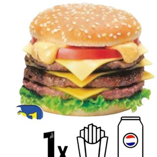 Maxi cheesburger - menù