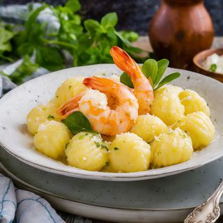 Gnocchi alla crema di scampi