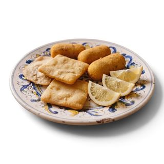 Porzione di panelle e crocchè