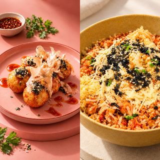 Riso Con Pollo Kimchi Coreano (piccante) + Takoyaki