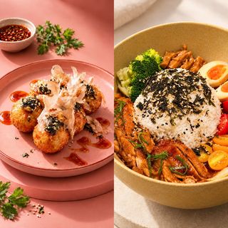 Riso Giapponese Con Pollo Teriyaki + Takoyaki
