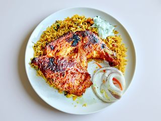 Tandoori chicken biryani 