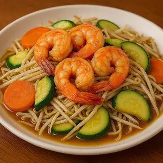 Gamberi con verdure