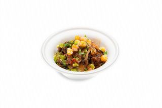 Melanzane con ceci e pomodori