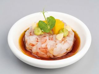 Red shrimp tartare