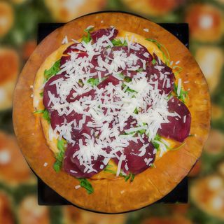 Focaccia fritta con Rucola, bresaola, grana