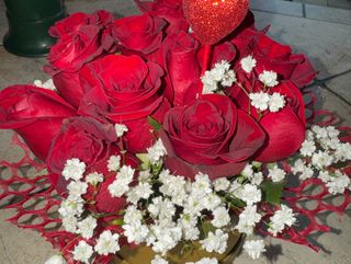 Cappelliera di 12 rose rosse