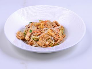spaghetti di riso con pollo