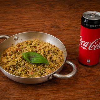 Busiate con gambero, pesto di pistacchio e pomodorini + Soft Drink