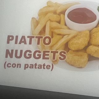 Chicken nuggets menu