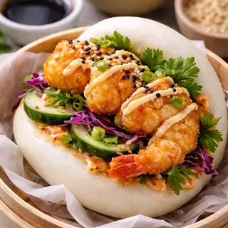 BAO GAMBERO IN TEMPURA SPICY