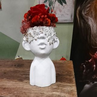 Red eternal rose in vase