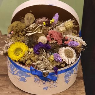 BLUE LEAF WOODEN BOX GOLD