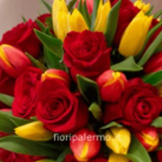 Bouquet tuilpani con rosa rossa