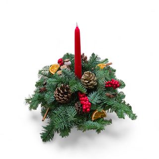 Centrotavola natalizio tondo ad una candela