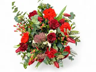 Red mixed flowers