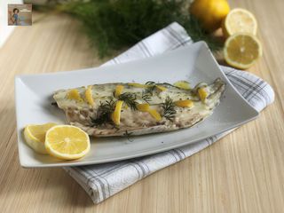 Ombrina essiccata e cotta al vapore