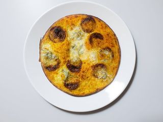 Farinata con gorgo e salamino