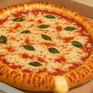 Pizza Margherita con bordo riempito formaggio