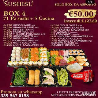 BOX 4  71PZ SUSHI + 5 CUCINA