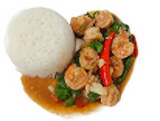66 Khao pad Kraprao Kung