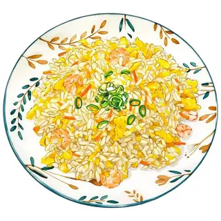 Riso saltato con gamberetti