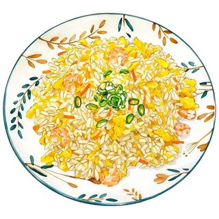 Riso saltato con gamberetti 