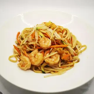 33 Spaghetti saltati con gamberetti