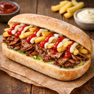 Panino con carne kebab