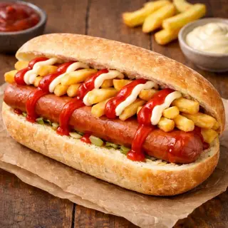 Panino con würstel
