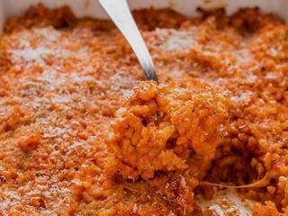 Risotto al sugo gratinato