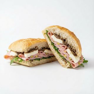17. Mortadella al pistacchio, bufala, rucola, salsa tartufata