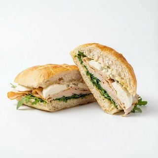 21. Arrosto di tacchino, rucola, salsa tartara, mozzarella di bufala